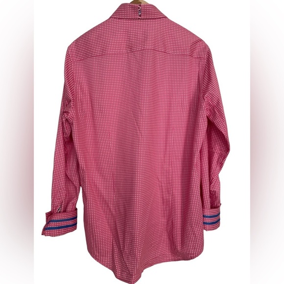 Robert Graham, Pink & White Long Sleeve, Checkered Button Up Shirt, Size L - Picture 5 of 7